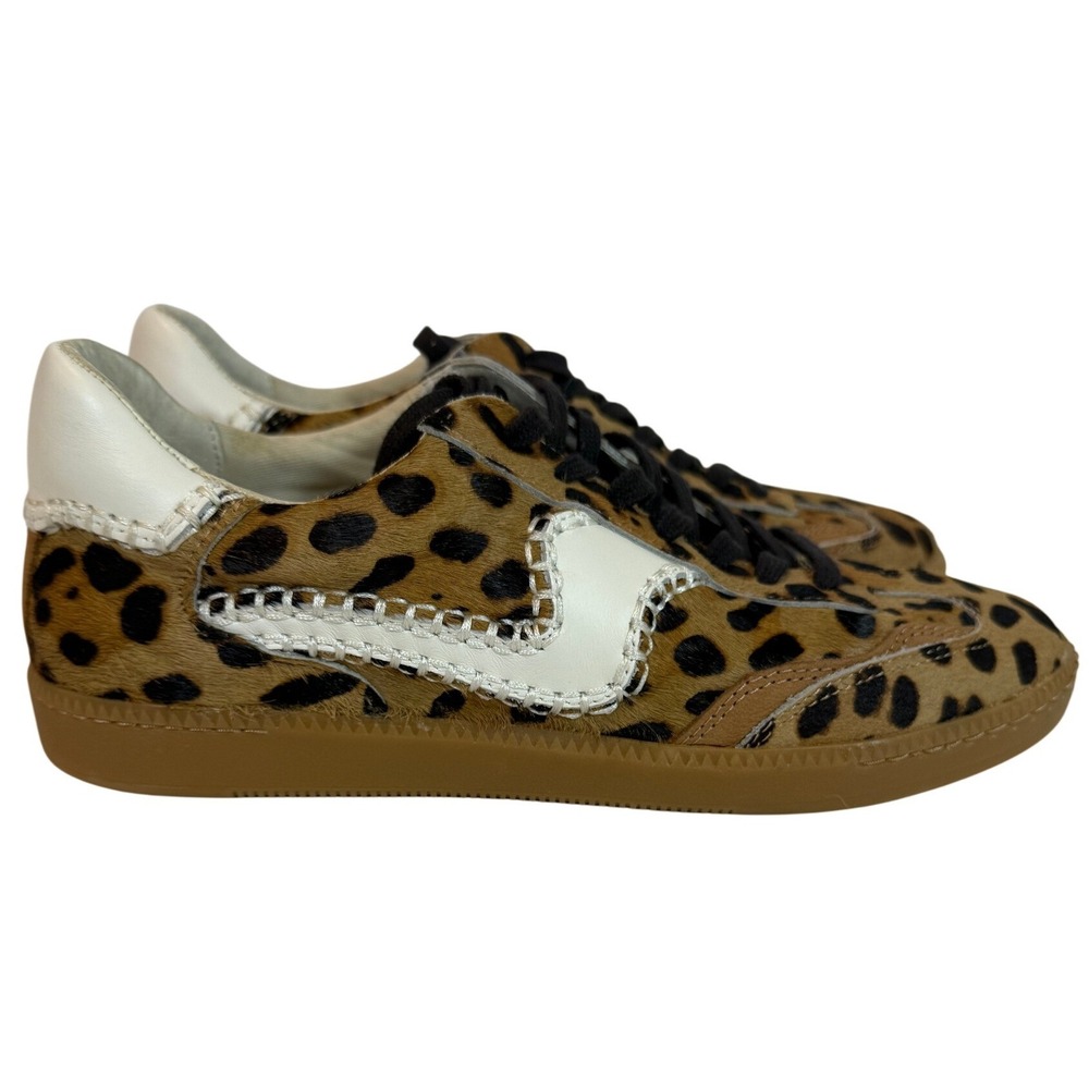 Dolce Vita Notice Stitch Leopard Print Calf Hair Sneakers Womens 9.5